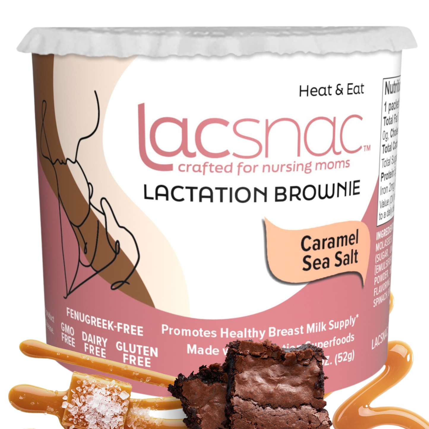 Lacsnac™ Breastfeeding Supplements - Caramel Sea Salt Lactation Brownie