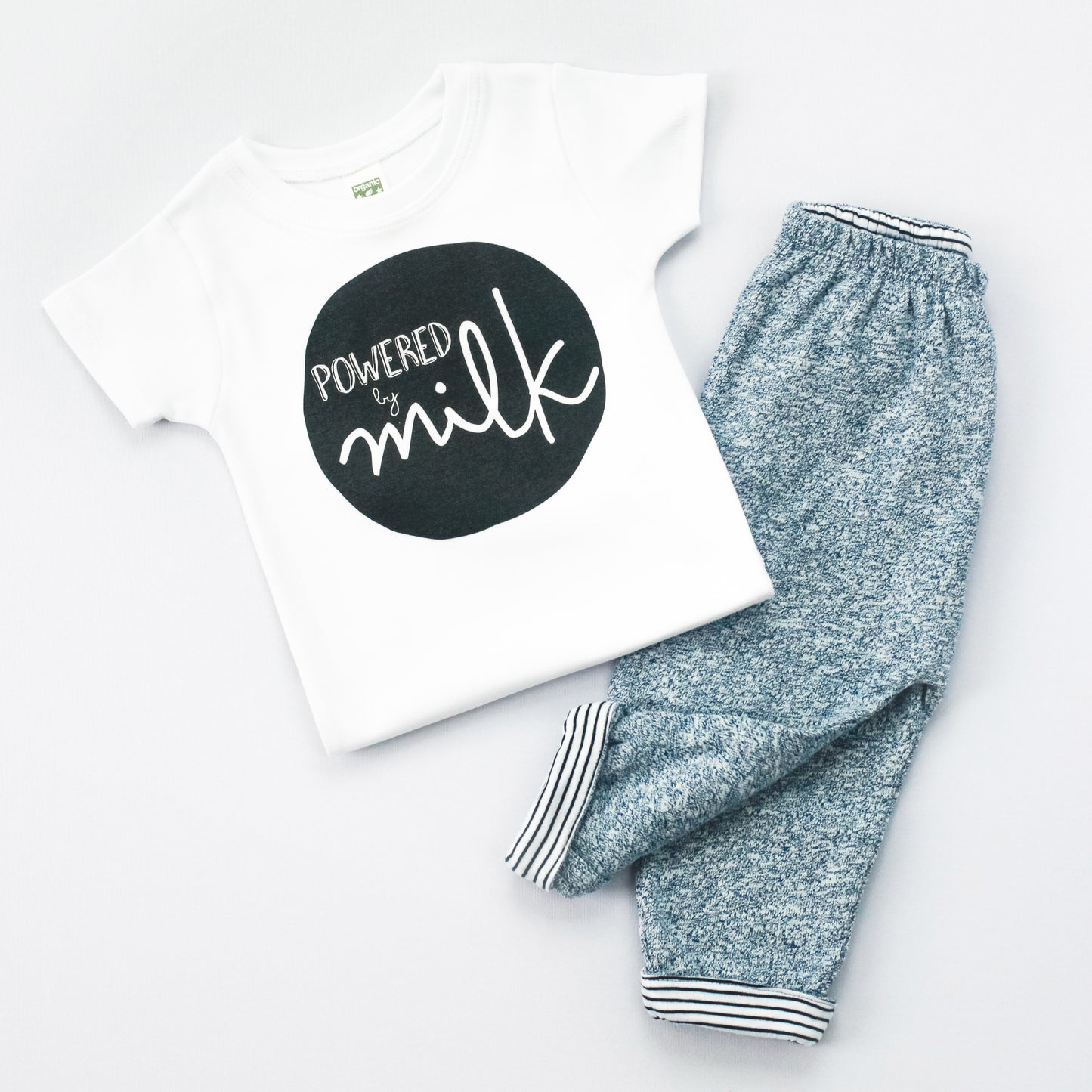 Morado Designs - Powered By Milk Bodysuit and Tee